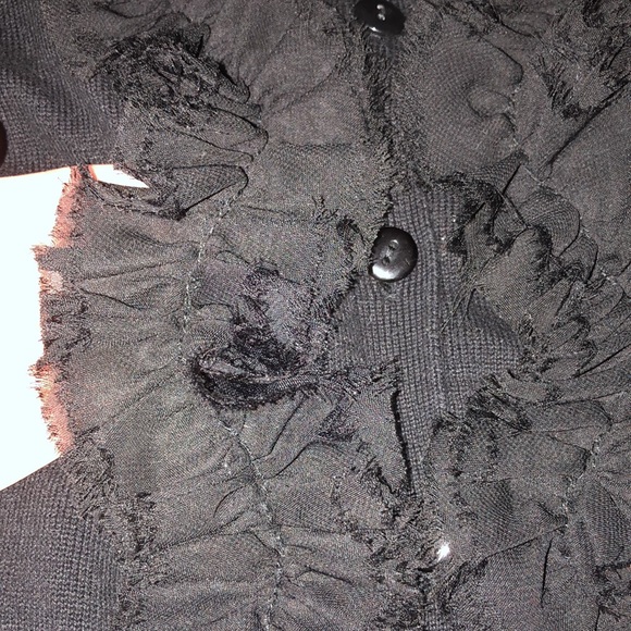 Black Ruffle Cardigan - Picture 4 of 5